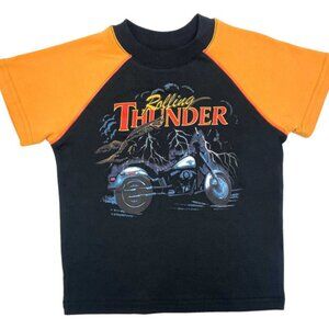 Harley-Davidson Little Boys' Thunder Short Sleeve Toddler Knit Raglan Shirt